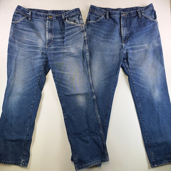 Vtg Lot of 4 Red Kap Rancher Denim Work Jeans 38x32 Straight Fit Distress Patina - Picture 2 of 15